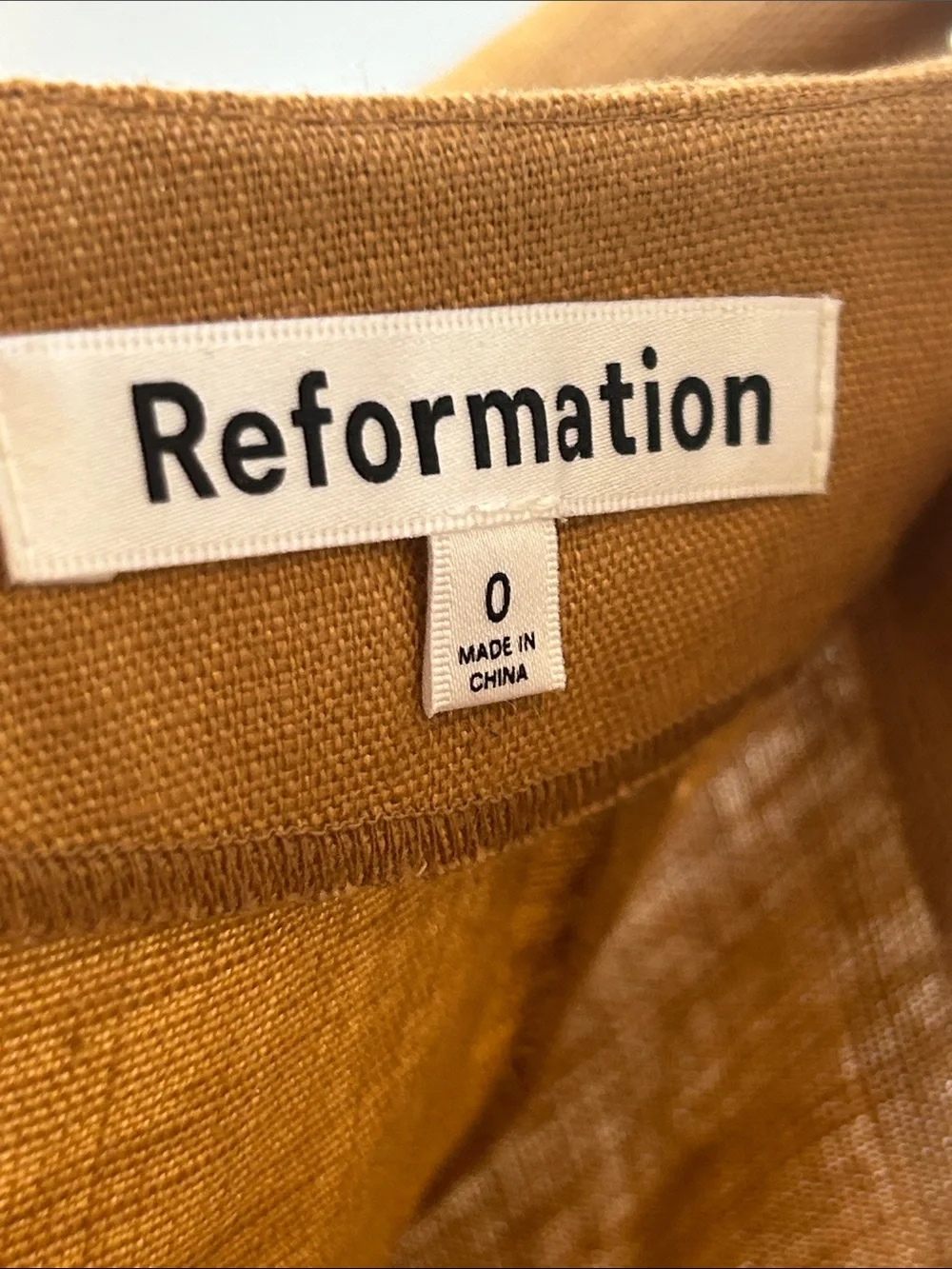 Reformation Brown 100% Linen Cropped Straight Leg Pants 0